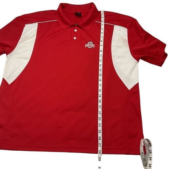 Starter Ohio State Buckeyes Polo Shirt Men's Large Red White - Picture 8 of 8